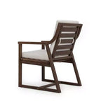Set da pranzo da esterni in legno di 7 pezzi per 6 persone, tavolo rotondo con foro per ombrellone e sedie imbottite per giardino o cortile-Panipeachy