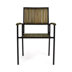 Christopher Knight Home Leif Ensemble de salle à manger moderne 5 pièces en acacia et fer avec table carrée et motif à lattes