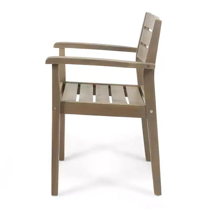 Christopher Knight Home Kasper Set da pranzo moderno da 7 pezzi da patio in acacia con tavolo rettangolare a doghe allungabile