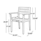Christopher Knight Home Kasper Set da pranzo moderno da 7 pezzi da patio in acacia con tavolo rettangolare a doghe allungabile
