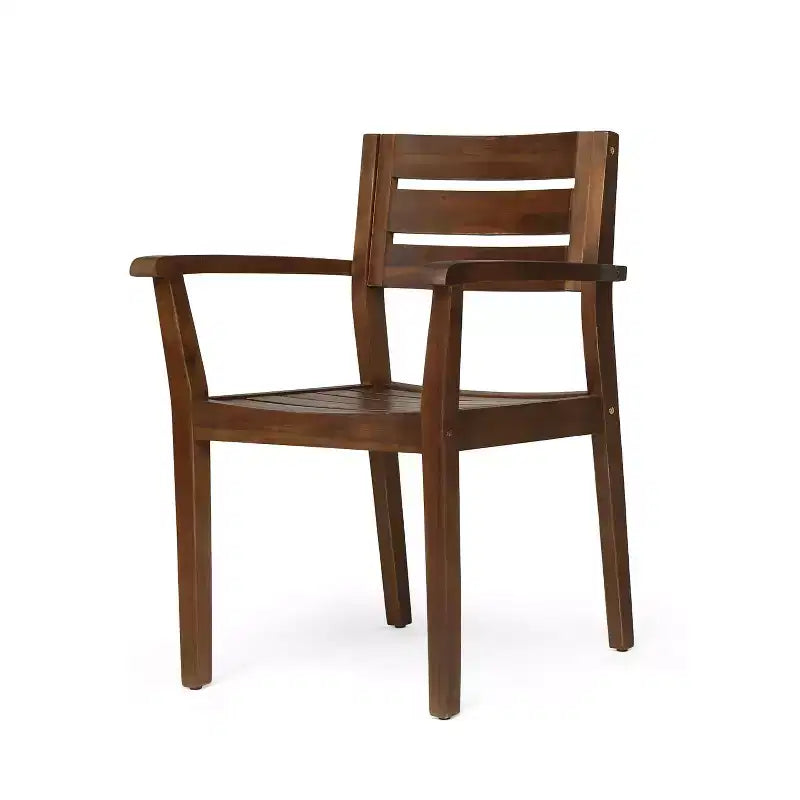 Christopher Knight Home Kasper Set da pranzo moderno da 7 pezzi da patio in acacia con tavolo rettangolare a doghe allungabile