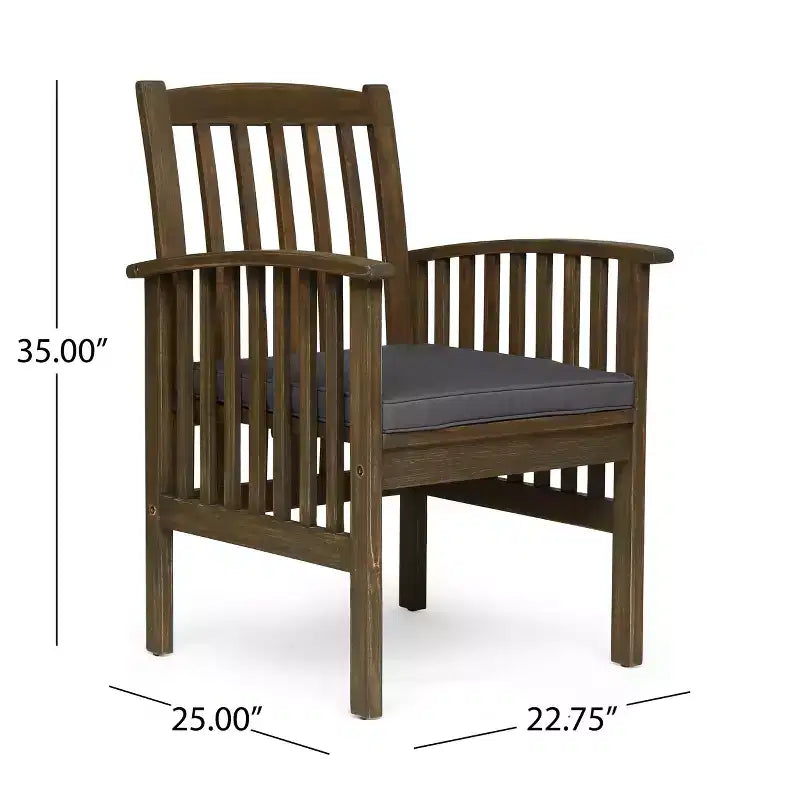 Christopher Knight Home Rasmus, set da pranzo moderno da 7 pezzi per patio con tavolo in acacia espandibile a doghe e cuscini