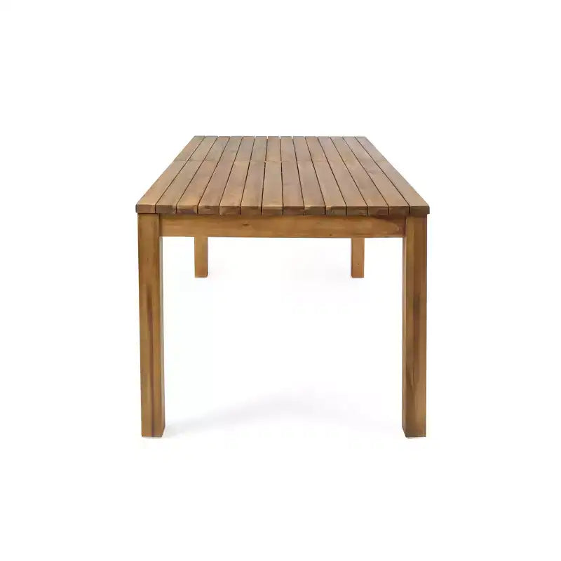 Christopher Knight Home Rasmus, set da pranzo moderno da 7 pezzi per patio con tavolo in acacia espandibile a doghe e cuscini