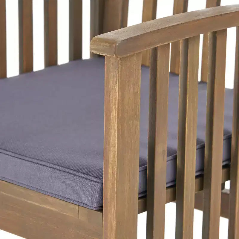 Christopher Knight Home Rasmus, set da pranzo moderno da 7 pezzi per patio con tavolo in acacia espandibile a doghe e cuscini