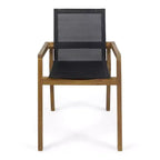 Set da pranzo da esterno Christopher Knight Home Sofia in 7 pezzi in legno di acacia rustico con sedie in rete