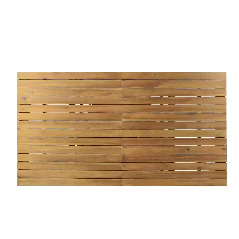 Set da pranzo da esterno Christopher Knight Home Sofia in 7 pezzi in legno di acacia rustico con sedie in rete