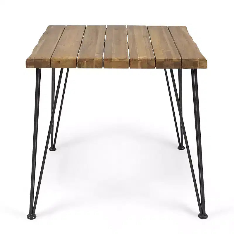 Set da pranzo da esterno a 5 pezzi Christopher Knight Home Camille Boho in legno di acacia e rattan con cuscini