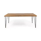 Christopher Knight Home Liz Set da pranzo Transizionale da Esterno a 7 Pezzi in Legno di Acacia con Tavolo a Doghe e Sedie in Rattan Imbottite