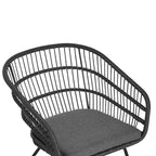 Christopher Knight Home Liz Set da pranzo Transizionale da Esterno a 7 Pezzi in Legno di Acacia con Tavolo a Doghe e Sedie in Rattan Imbottite