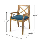 Ensemble de salle à manger d'extérieur en bois d'acacia rustique 7 pièces avec table extensible Fiora de Christopher Knight Home