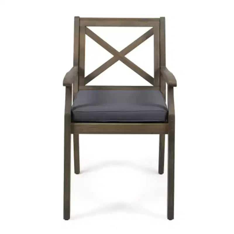 Ensemble de salle à manger d'extérieur en bois d'acacia rustique 7 pièces avec table extensible Fiora de Christopher Knight Home