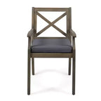 Ensemble de salle à manger d'extérieur en bois d'acacia rustique 7 pièces avec table extensible Fiora de Christopher Knight Home