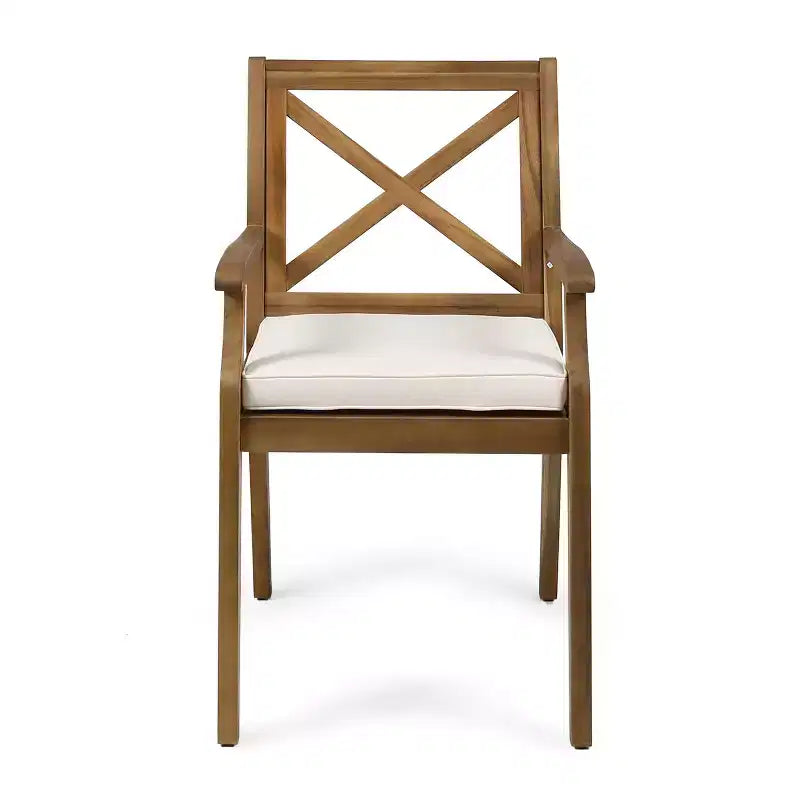 Ensemble de salle à manger d'extérieur en bois d'acacia rustique 7 pièces avec table extensible Fiora de Christopher Knight Home