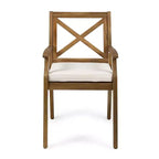 Ensemble de salle à manger d'extérieur en bois d'acacia rustique 7 pièces avec table extensible Fiora de Christopher Knight Home