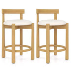 Costway 24 Counter Height Bar Stools Set of 2/4 with Backrests and Footrests for Dining Room