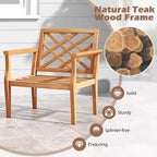 Set da pranzo da patio Costway 3 pz, tavolino e 2 sedie con schienale comodo e gambe solide