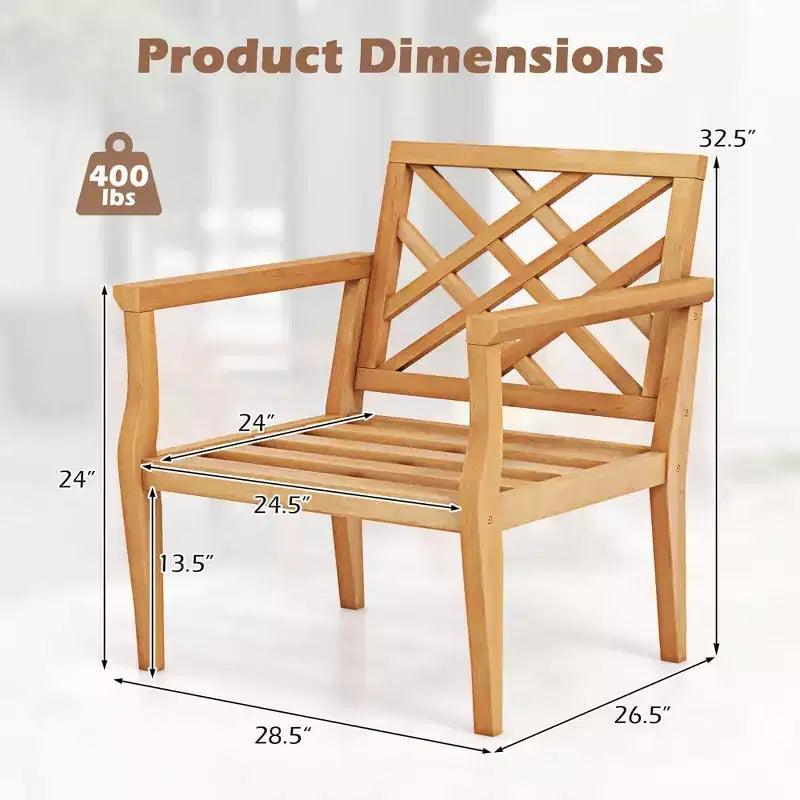 Set da pranzo da patio Costway 3 pz, tavolino e 2 sedie con schienale comodo e gambe solide