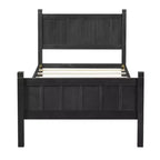 Struttura letto matrimoniale/queen size con testiera e pediera, letto a piattaforma in stile rustico, supporto a doghe in legno, noce