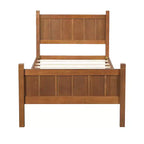 Struttura letto matrimoniale/queen size con testiera e pediera, letto a piattaforma in stile rustico, supporto a doghe in legno, noce