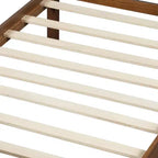 Struttura letto matrimoniale/queen size con testiera e pediera, letto a piattaforma in stile rustico, supporto a doghe in legno, noce