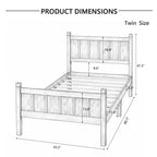 Struttura letto matrimoniale/queen size con testiera e pediera, letto a piattaforma in stile rustico, supporto a doghe in legno, noce