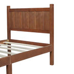 Struttura letto matrimoniale/queen size con testiera e pediera, letto a piattaforma in stile rustico, supporto a doghe in legno, noce