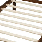 Struttura letto matrimoniale/queen size con testiera e pediera, letto a piattaforma in stile rustico, supporto a doghe in legno, noce