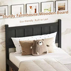Struttura letto matrimoniale/queen size con testiera e pediera, letto a piattaforma in stile rustico, supporto a doghe in legno, noce