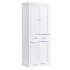 VIYET 72 Kitchen Pantry Storage Cabinet, Freestanding Utility Cabinet with Doors, Drawer & 3 Adjustable Shelves, White for Home Use