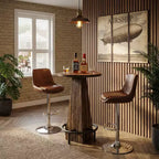Tavolo rotondo da cocktail da 60 cm, salvaspazio, moderno e rustico per bar di casa e sala d'attesa dell'ufficio