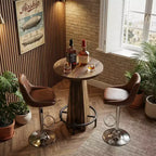 Tavolo rotondo da cocktail da 60 cm, salvaspazio, moderno e rustico per bar di casa e sala d'attesa dell'ufficio