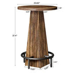 Tavolo rotondo da cocktail da 60 cm, salvaspazio, moderno e rustico per bar di casa e sala d'attesa dell'ufficio