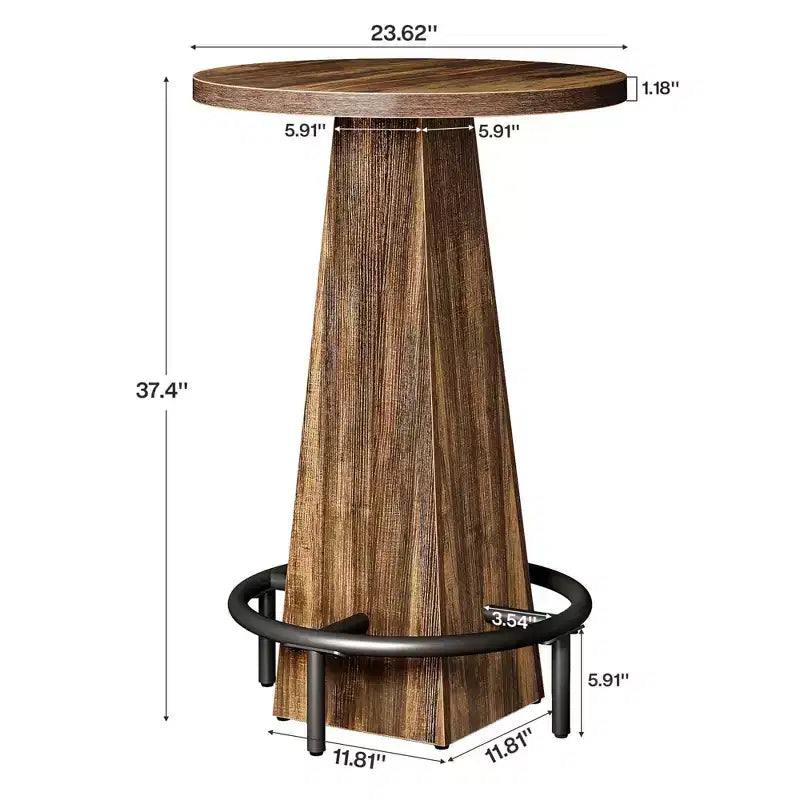 Tavolo rotondo da cocktail da 60 cm, salvaspazio, moderno e rustico per bar di casa e sala d'attesa dell'ufficio