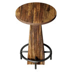 Tavolo rotondo da cocktail da 60 cm, salvaspazio, moderno e rustico per bar di casa e sala d'attesa dell'ufficio