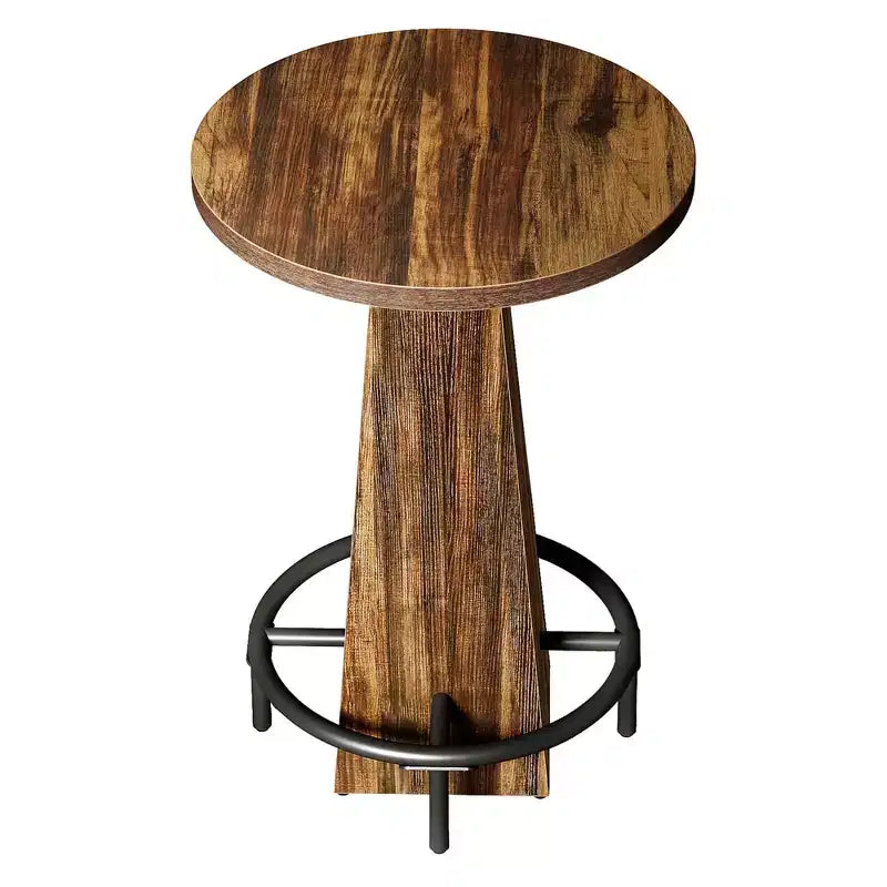 Tavolo rotondo da cocktail da 60 cm, salvaspazio, moderno e rustico per bar di casa e sala d'attesa dell'ufficio