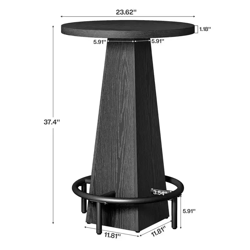 Tavolo rotondo da cocktail da 60 cm, salvaspazio, moderno e rustico per bar di casa e sala d'attesa dell'ufficio