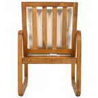 Set da pranzo da esterno Polibi a 7 pezzi in acacia con poltrone a bracciolo scolpite a cerchio