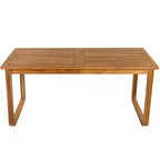 Set da pranzo da esterno Polibi a 7 pezzi in acacia con poltrone a bracciolo scolpite a cerchio