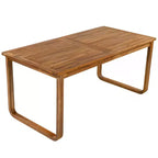 Set da pranzo da esterno Polibi a 7 pezzi in acacia con poltrone a bracciolo scolpite a cerchio