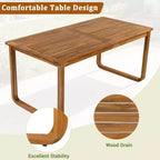 Set da pranzo da esterno Polibi a 7 pezzi in acacia con poltrone a bracciolo scolpite a cerchio