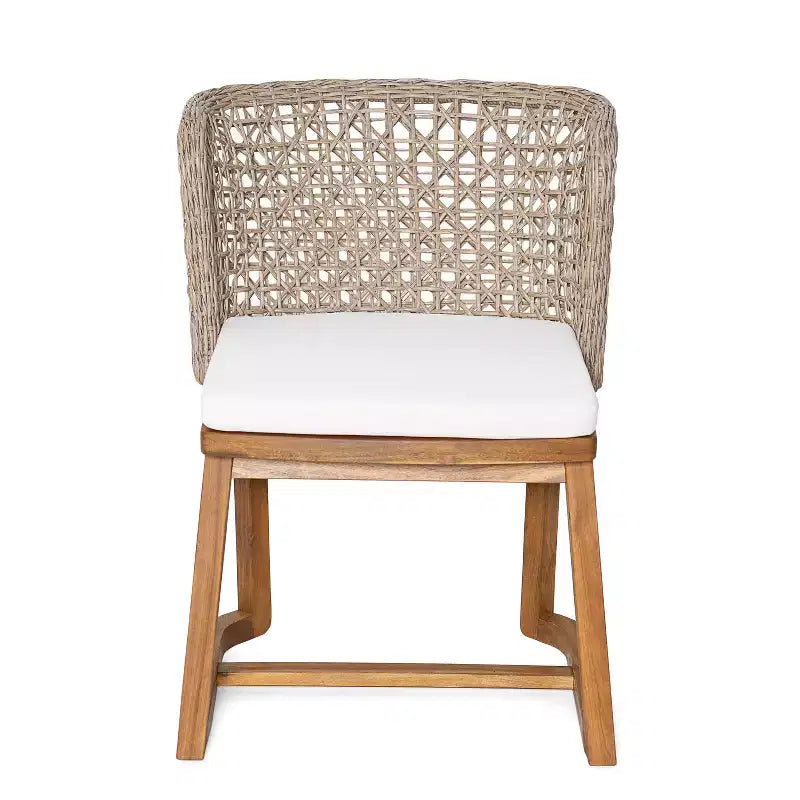 Christopher Knight Home Crunhi - Set da pranzo moderno da 7 pezzi per patio, in acacia, con tavolo a doghe e schienale in vimini