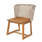 Christopher Knight Home Crunhi - Set da pranzo moderno da 7 pezzi per patio, in acacia, con tavolo a doghe e schienale in vimini