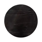 Tira Tavolino Rotondo in Marmo e Metallo, Nero, 14x14x24