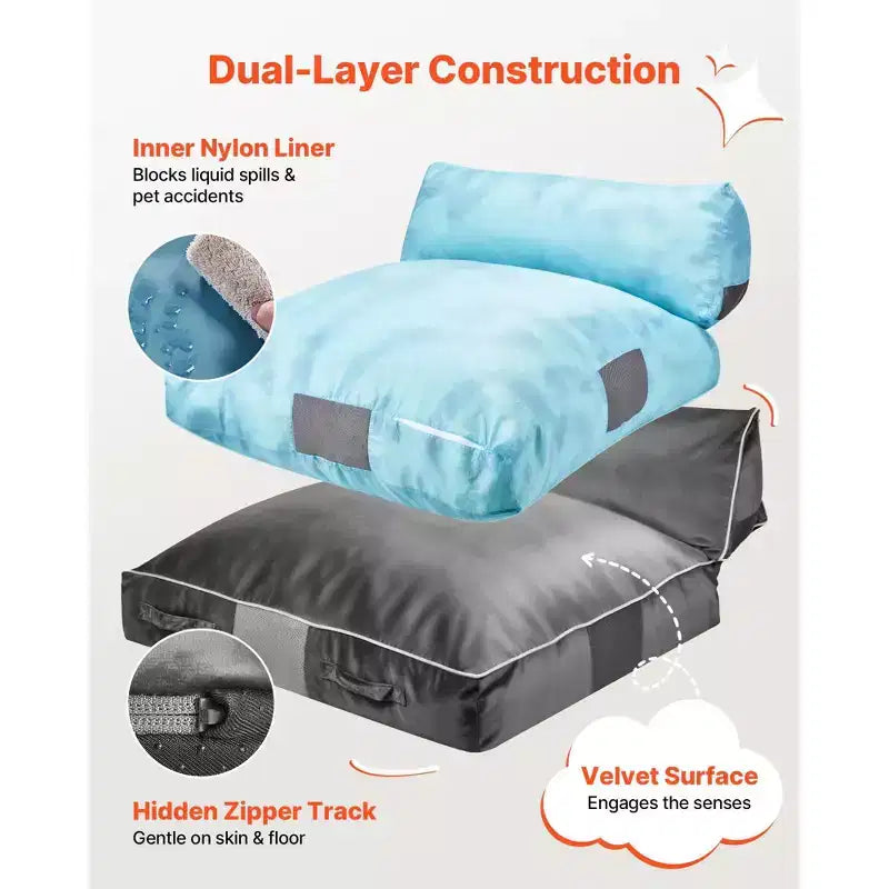 Crash Pad 5 x 4,5 piedi Tappeto Morbido per Bambini Sensoriale con Blocchi di Schiuma e Rivestimento Lavabile Ampia Zona di Atterraggio in Schiuma Morbida