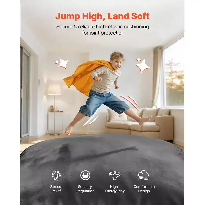 Crash Pad 5 x 4,5 piedi Tappeto Morbido per Bambini Sensoriale con Blocchi di Schiuma e Rivestimento Lavabile Ampia Zona di Atterraggio in Schiuma Morbida