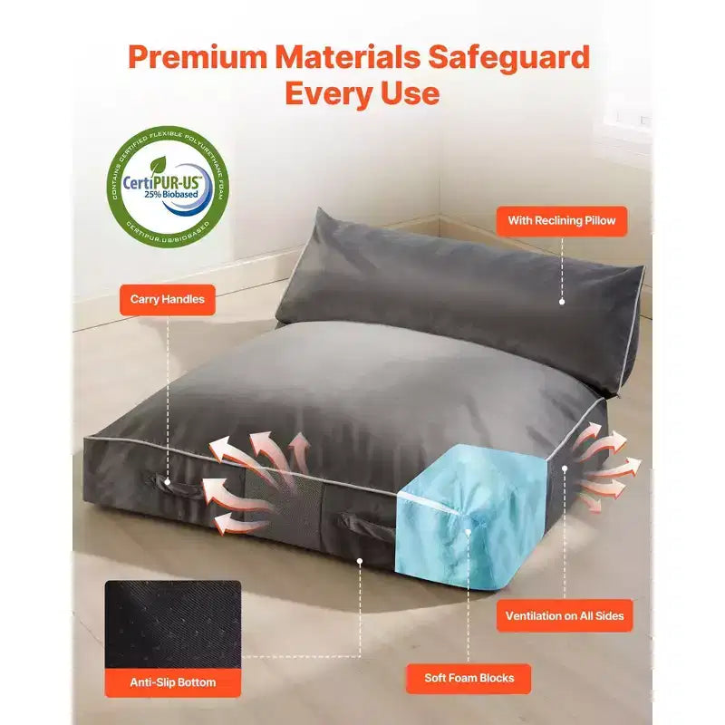 Crash Pad 5 x 4,5 piedi Tappeto Morbido per Bambini Sensoriale con Blocchi di Schiuma e Rivestimento Lavabile Ampia Zona di Atterraggio in Schiuma Morbida