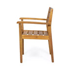 Christopher Knight Home Huodi Set da pranzo moderno a 7 pezzi in acacia con design a doghe per patio