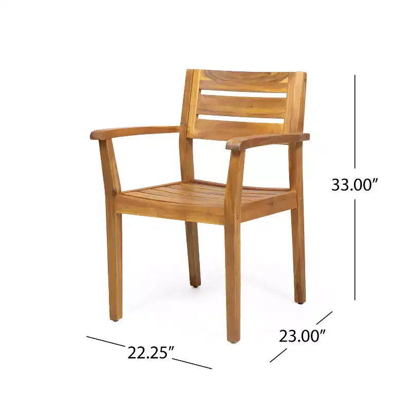 Christopher Knight Home Huodi Set da pranzo moderno a 7 pezzi in acacia con design a doghe per patio