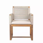 Christopher Knight Home Thrinot Ensemble de salle à manger moderne 7 pièces en acacia pour terrasse avec table à lattes et design en corde