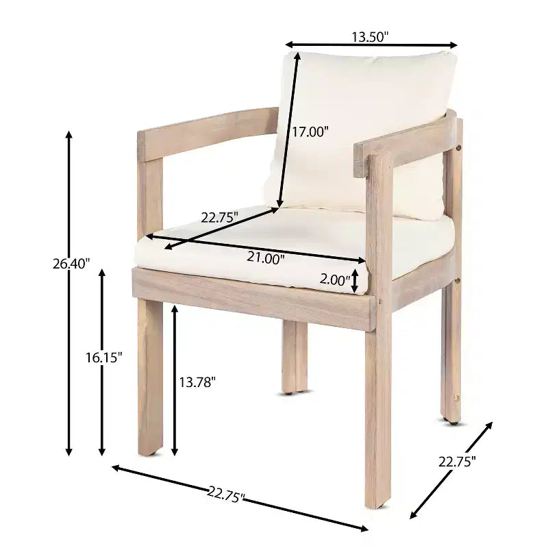 Christopher Knight Home Gruneo - Ensemble de salle à manger d'extérieur moderne 7 pièces en acacia avec coussin et design à lattes